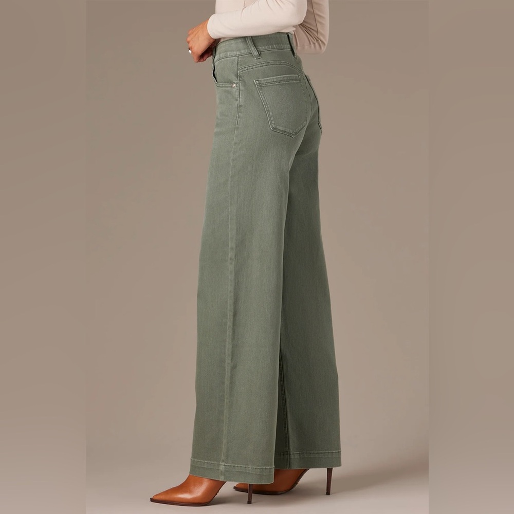 Wit & Wisdom SAM HIGH RISE WIDE LEG JEANS, AGAVE - Picture 2 of 5